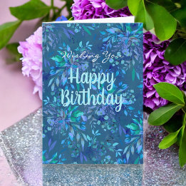 Carte Joyeux anniversaire aujourd'hui et toujours bleu T