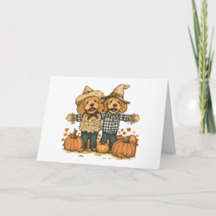 Carte Joyeux Anniversaire Automne Moisson Goldendoodle C