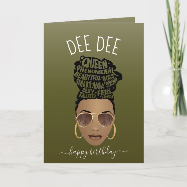 Carte Joyeux anniversaire ! Autonomiser la femme noire V (Devant)