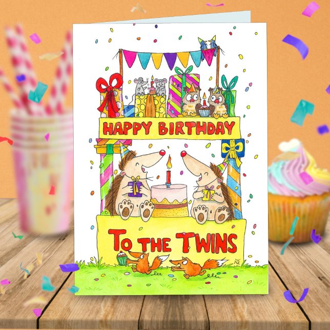 Carte Joyeux Anniversaire aux Jumeaux Message (Créateur téléchargé)