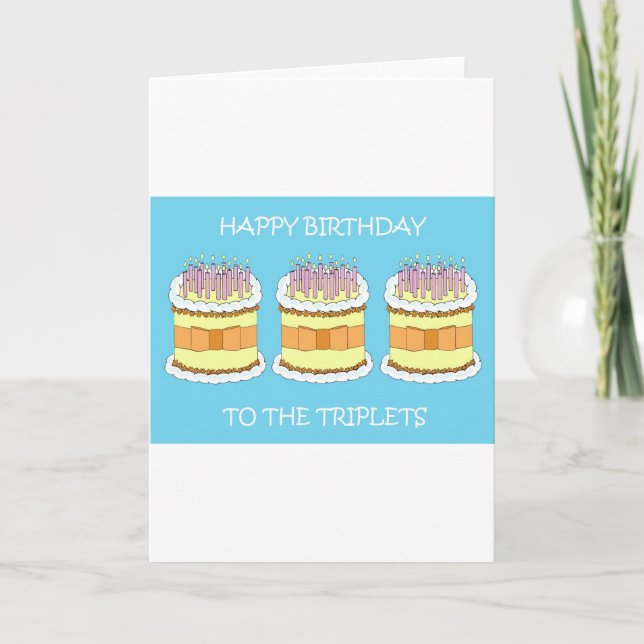 Carte Joyeux anniversaire aux Triplets (Devant)
