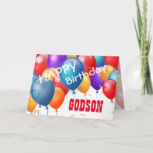 Carte Joyeux anniversaire avec Ballons GODSON (Devant)