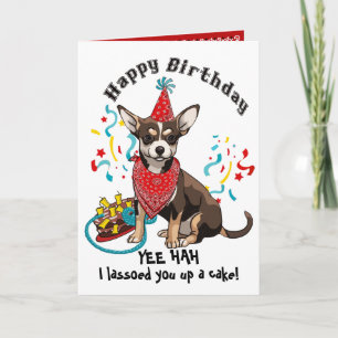 Carte Joyeux anniversaire avec Chihuahua Chig en Bandana