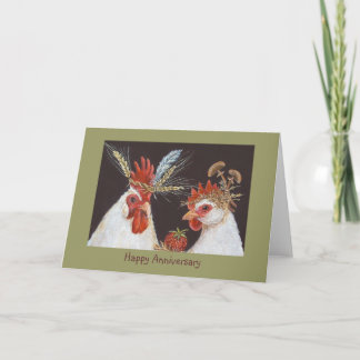 Carte Joyeux anniversaire avec coq et puis