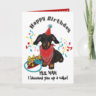 Carte Joyeux anniversaire avec Dachshund Dog en Bandana