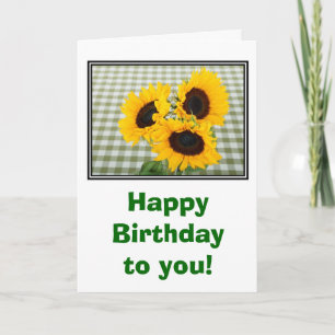 Carte Joyeux anniversaire avec des tournesols