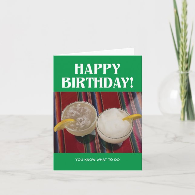 Carte Joyeux anniversaire avec deux Margaritas (Devant)