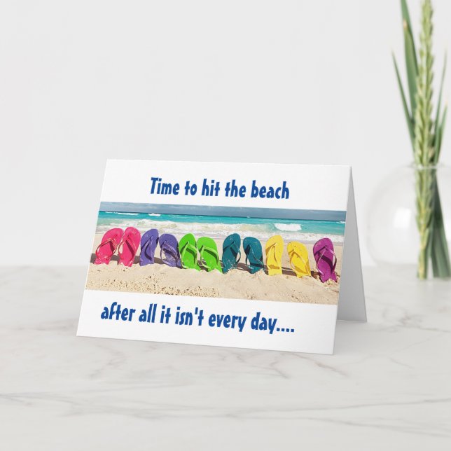 Carte JOYEUX ANNIVERSAIRE AVEC FLIP FLOPS Card (Devant)