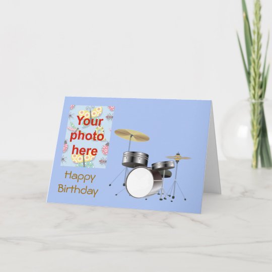Carte Joyeux Anniversaire Avec Kit Batterie Ajouter Votr Zazzle Fr