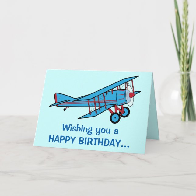 Carte Joyeux anniversaire avec l'avion de toute la bande (Devant)