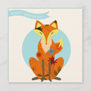 Carte Joyeux anniversaire avec le renard
