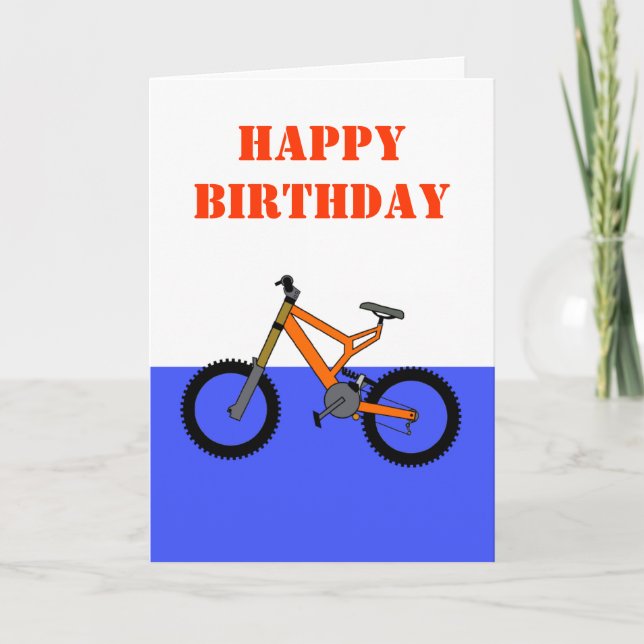 Carte Joyeux anniversaire avec le vélo de bicyclette de (Devant)