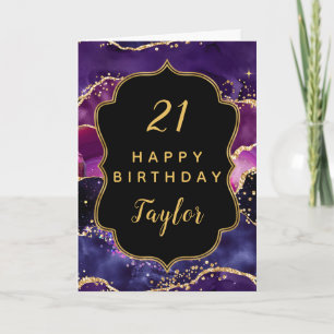 Carte Joyeux anniversaire avec les séries violet foncé e