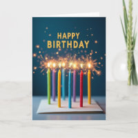 Carte Joyeux Anniversaire avec Lumières Brillantes