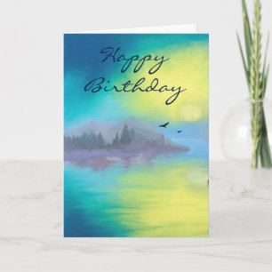 Carte Joyeux anniversaire avec paysage Pittoresque