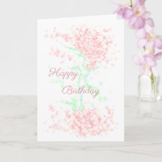 Carte Joyeux Anniversaire avec rose simple