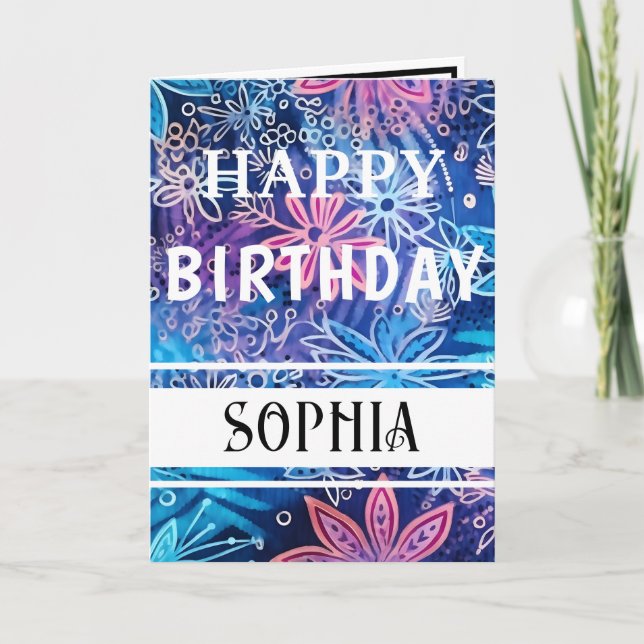 Carte Joyeux Anniversaire avec une simple impression ble (Devant)
