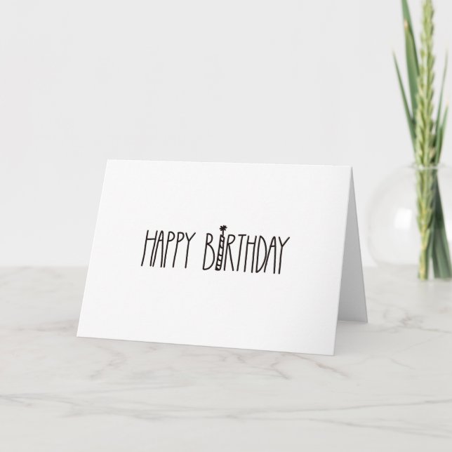 Carte Joyeux anniversaire avec vase bougie/bourgeon (Devant)