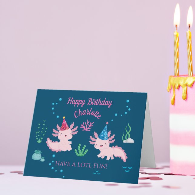 Carte Joyeux anniversaire axolotl mignon (Créateur téléchargé)