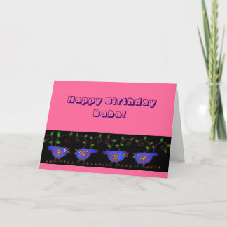 Carte Joyeux anniversaire Baba Ukrainienne Birdies
