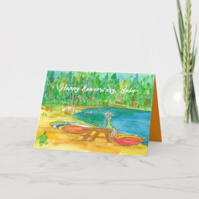 Carte Joyeux anniversaire Babe Lake Tahoe Beach Kayaks (Devant)