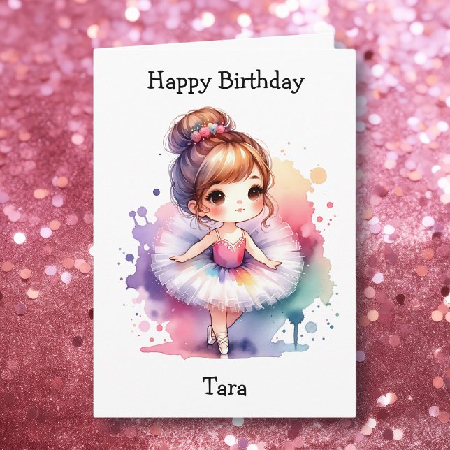 Carte Joyeux anniversaire Ballerina Coloring Page Girl's (Créateur téléchargé)