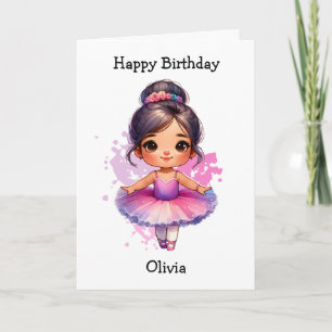 Carte Joyeux anniversaire Ballerina Coloring Page Girl's