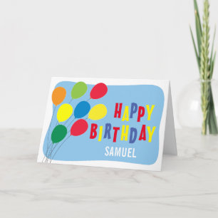Carte Joyeux anniversaire Ballons colorés garçons Annive