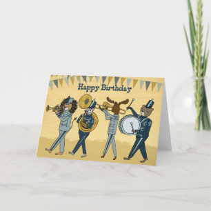 Carte Joyeux Anniversaire - Bande de Marching Illustrati
