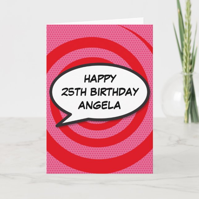 Carte JOYEUX ANNIVERSAIRE Bande Dessinée Pop Art (Devant)