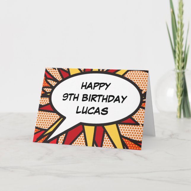 Carte JOYEUX ANNIVERSAIRE Bande Dessinée Pop Art (Devant)
