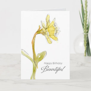 Carte Joyeux Anniversaire Beau Ami Daffodil Flower