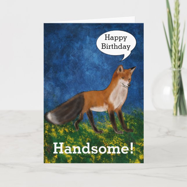 Carte Joyeux Anniversaire Beau Dit Fox magnifique (Devant)