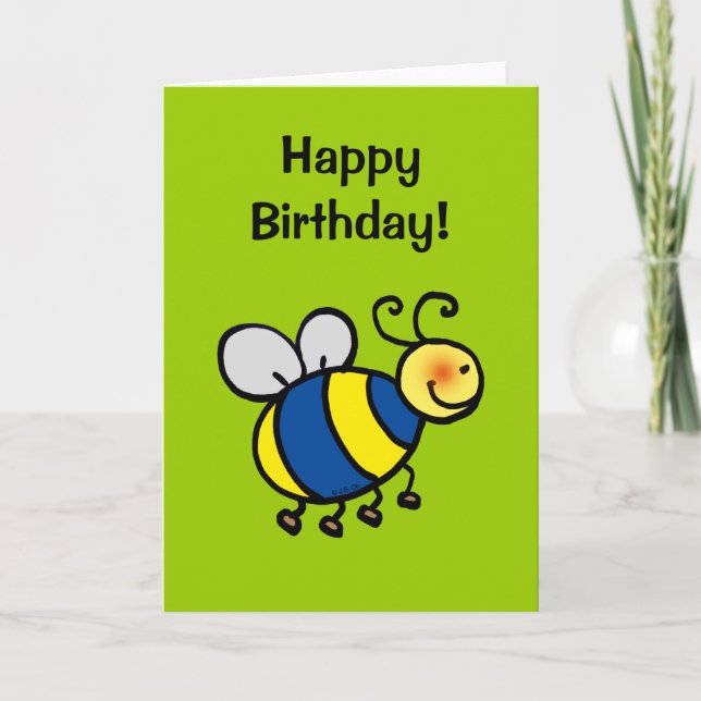 Carte Joyeux anniversaire (bee bourde) (Devant)