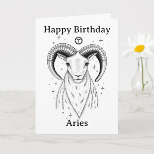 Carte Joyeux Anniversaire Bélier Bélier Dessin à la main