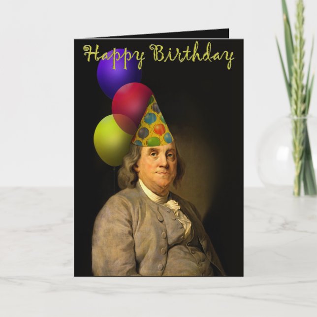 Carte Joyeux anniversaire Benjamin Franklin (Devant)