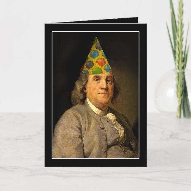 Carte Joyeux anniversaire Benjamin Franklin (Devant)