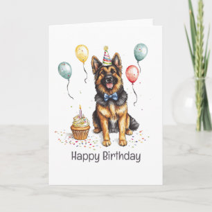 Carte Joyeux Anniversaire Berger Allemand