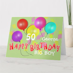 Carte Joyeux anniversaire Big Boy 50th Milestone Personn