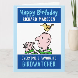 Carte Joyeux anniversaire Birdwatcher ou Birder