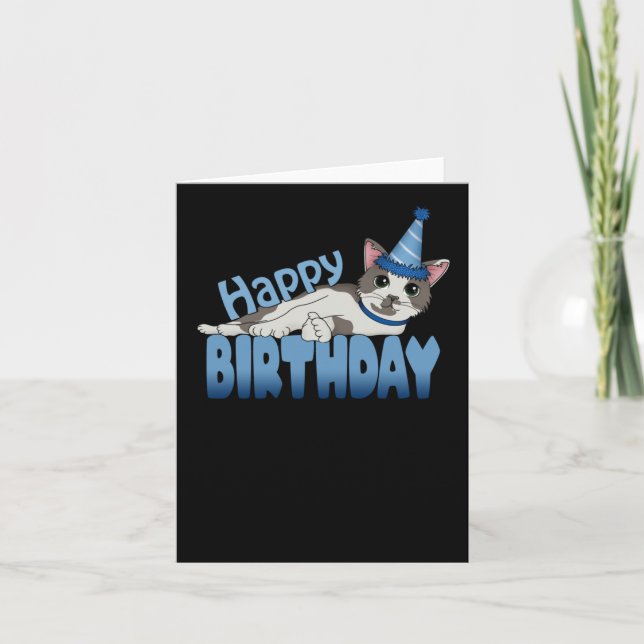 Carte Joyeux anniversaire - Bleu (Devant)