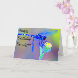Carte Joyeux Anniversaire Blue Dragonfly Spirit