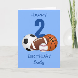 Carte Joyeux Anniversaire Blue Sports Enfants