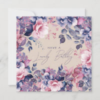 Joyeux Anniversaire Boho Purple Jardin Floral Cham