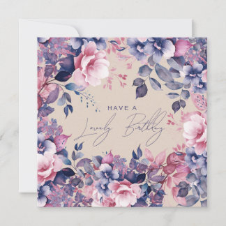 Carte Joyeux Anniversaire Boho Purple Jardin Floral Cham