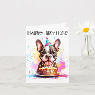 Carte Joyeux Anniversaire Boston Terrier