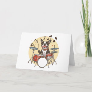 Carte Joyeux anniversaire Boston Terrier Dog Jouer des t