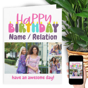 Carte Joyeux Anniversaire Bougies colorées 3 Photo Colla