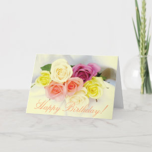 Carte Joyeux anniversaire ! bouquet de roses