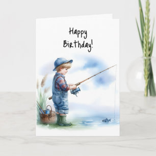 Carte Joyeux anniversaire Boy Gone Fishin’ pour Birthday